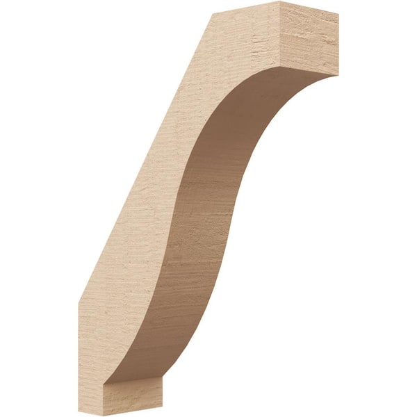 Ekena Millwork 3 in. x 14 in. x 10 in. Baker Rough Cedar Woodgrain Timberthane Polyurethane Knee Brace, Primed