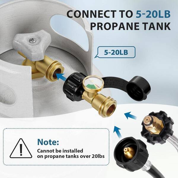 thumbnail image 2 of Propane Tank Level Gauge Indicator For 5-100lb Tanks With QCC1 Connection - 2 Pack 2 of 3