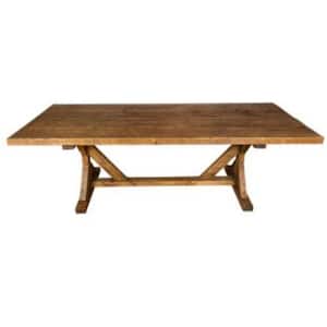 Brown Wood 96 in. Trestle Dining Table Seats 10+)
