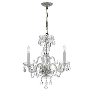 Traditional Crystal 3-Light Polished Chrome Crystal Chandelier