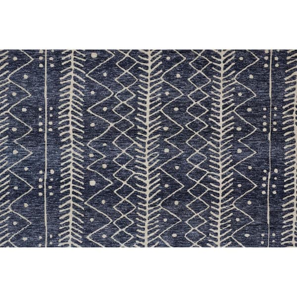 2 ft. x 3 ft. Blue, Ivory Striped Area Rug