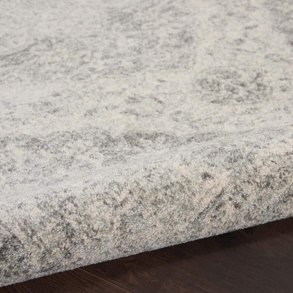 Elegant Ivory-Grey Synthetic 5'3" x 7'3" Indoor Area Rug