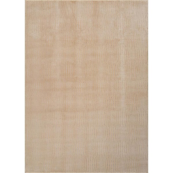 Serenity Beige Solid 5 ft. x 7 ft. Modern Non Skid Soft Indoor Area Rug