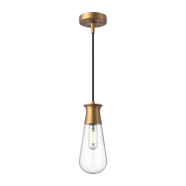 ALORA MOOD Marcel 4 in. 1 Light 60-Watt Aged Gold Pendant Light