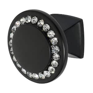 Isabel 1-1/4 in. Black with Crystal Cabinet Knob