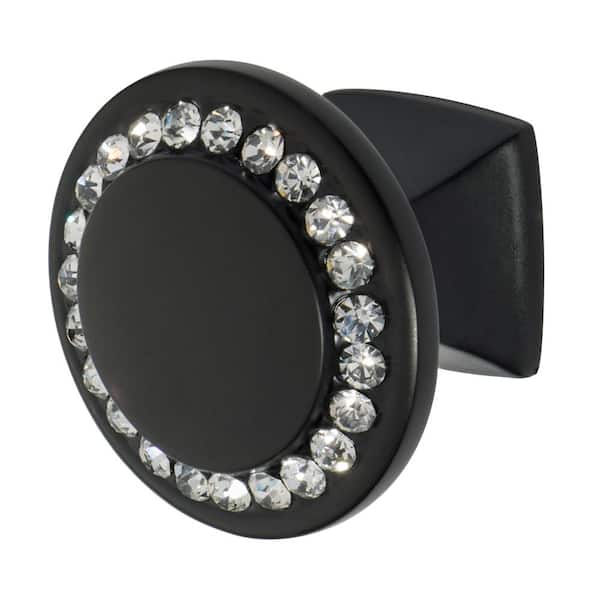 Wisdom Stone Isabel 1-1/4 in. Black with Crystal Cabinet Knob