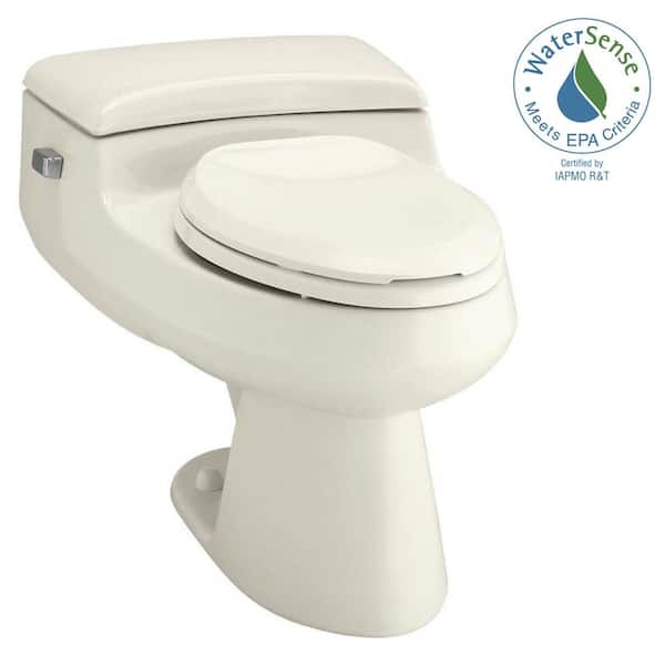 KOHLER San Raphael 12 in. Rough In 1-Piece 1 GPF Single Flush Elongated Toilet in Biscuit Seat Included