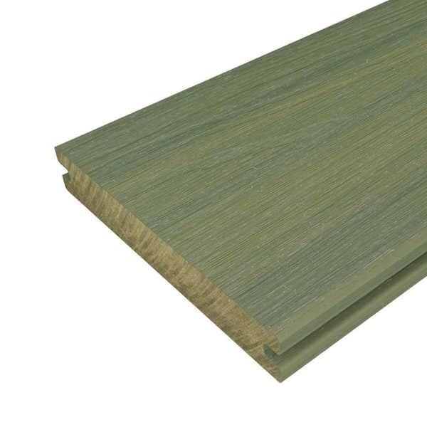 UltraShield Naturale Magellan 1 in. x 6 in. x 1 ft. Irish Green Solid with Groove Composite Decking Board Sample
