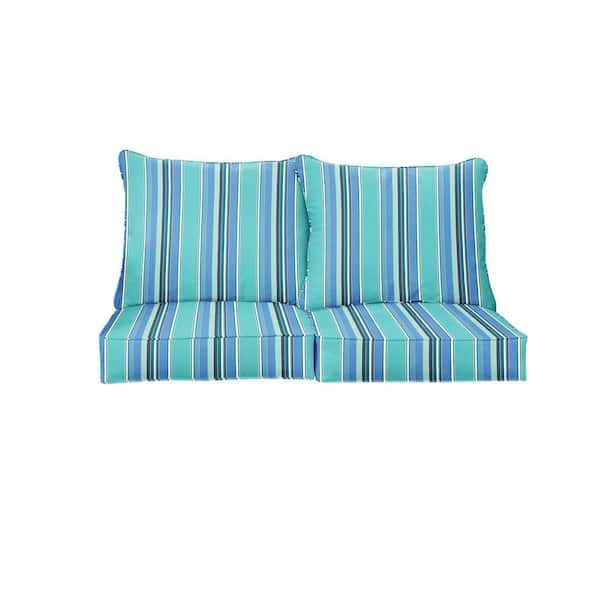 SORRA HOME 22.5 x 22.5 Sunbrella Dolce Oasis Deep Seating Indoor/Outdoor Loveseat Cushion