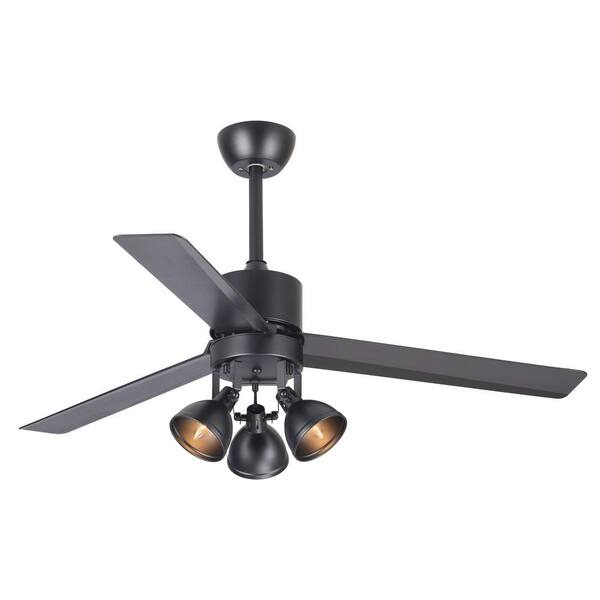 Parrot Uncle Carlisle 52 in. Indoor Black Ceiling Fan with Light Kit and Remote Control Included, Reversible Motor