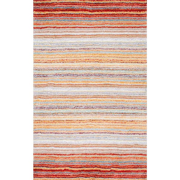 nuLOOM Drey Ombre Shag Red Multi 4 ft. x 6 ft. Area Rug