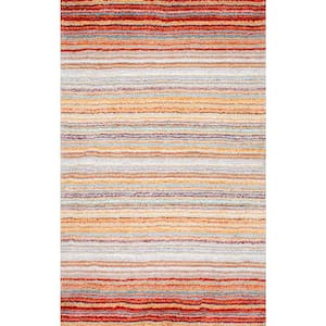 Drey Ombre Shag Red Multi 5 ft. x 8 ft. Area Rug