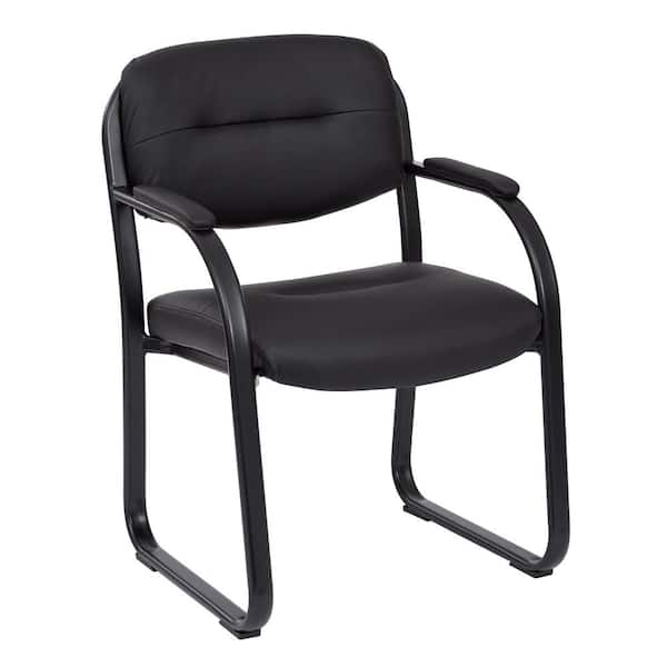 Office Star Products Black Faux Leather Visitor Office Chair