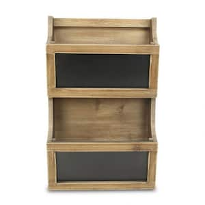 2-Tier Wooden Chalkboard Wall Storage