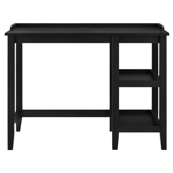 Ameriwood 39.4 in. Rectangular Black Computer Desks with Storage