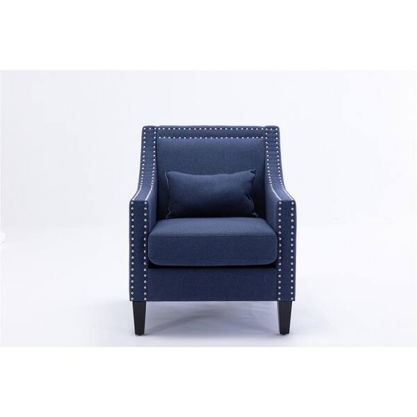 navy linen armchair