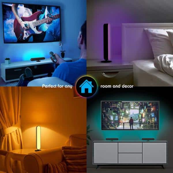 Aura LED Black 9.8 in. Multi-Color Light Bar Lamp with Remote