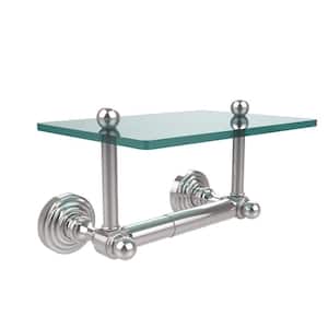 Waverly Place Collection Double Post Toilet Paper Holder with Glass Shelf in Polished Chrome