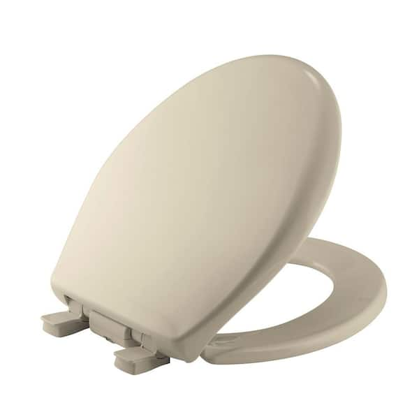 BEMIS iLumaLight Night Light Round Closed Front Toilet Seat in Bone