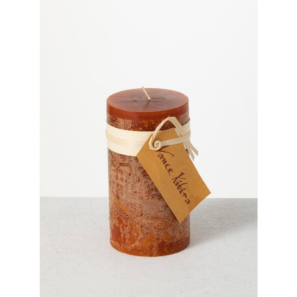Vance Kitira 6 in. Caramel Timber Pillar Candle CT246CAR The Home Depot