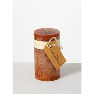 6 in. Caramel Timber Pillar Candle