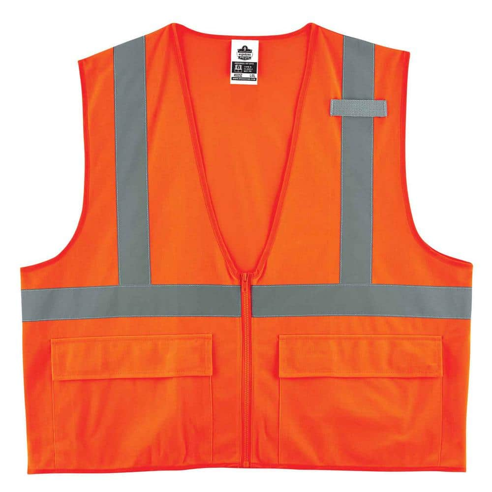 Ergodyne GLoWEAR 8225Z S/M Orange Hi-Vis Type R Class 2 Standard Solid Vest