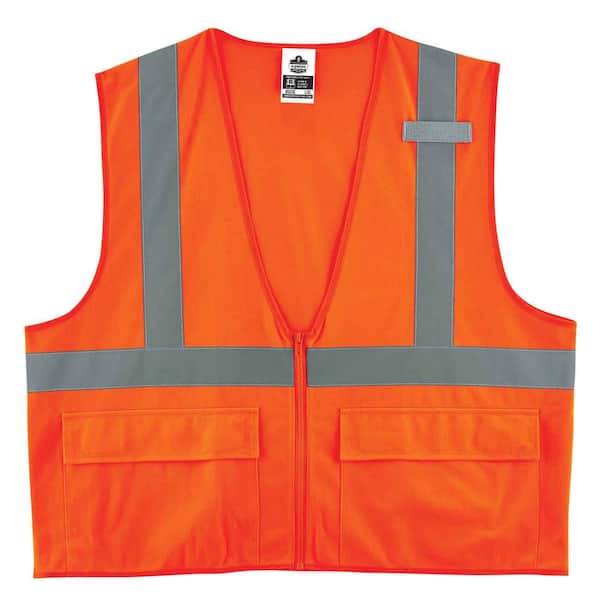 Ergodyne GLoWEAR 8225Z 4XL/5XL Orange Hi-Vis Type R Class 2 Standard Solid Vest