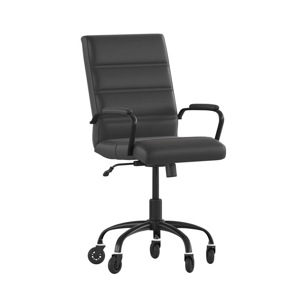 Carnegy Avenue Black LeatherSoft/Black Frame Leather/Faux Leather Office/Desk Chair Table Top