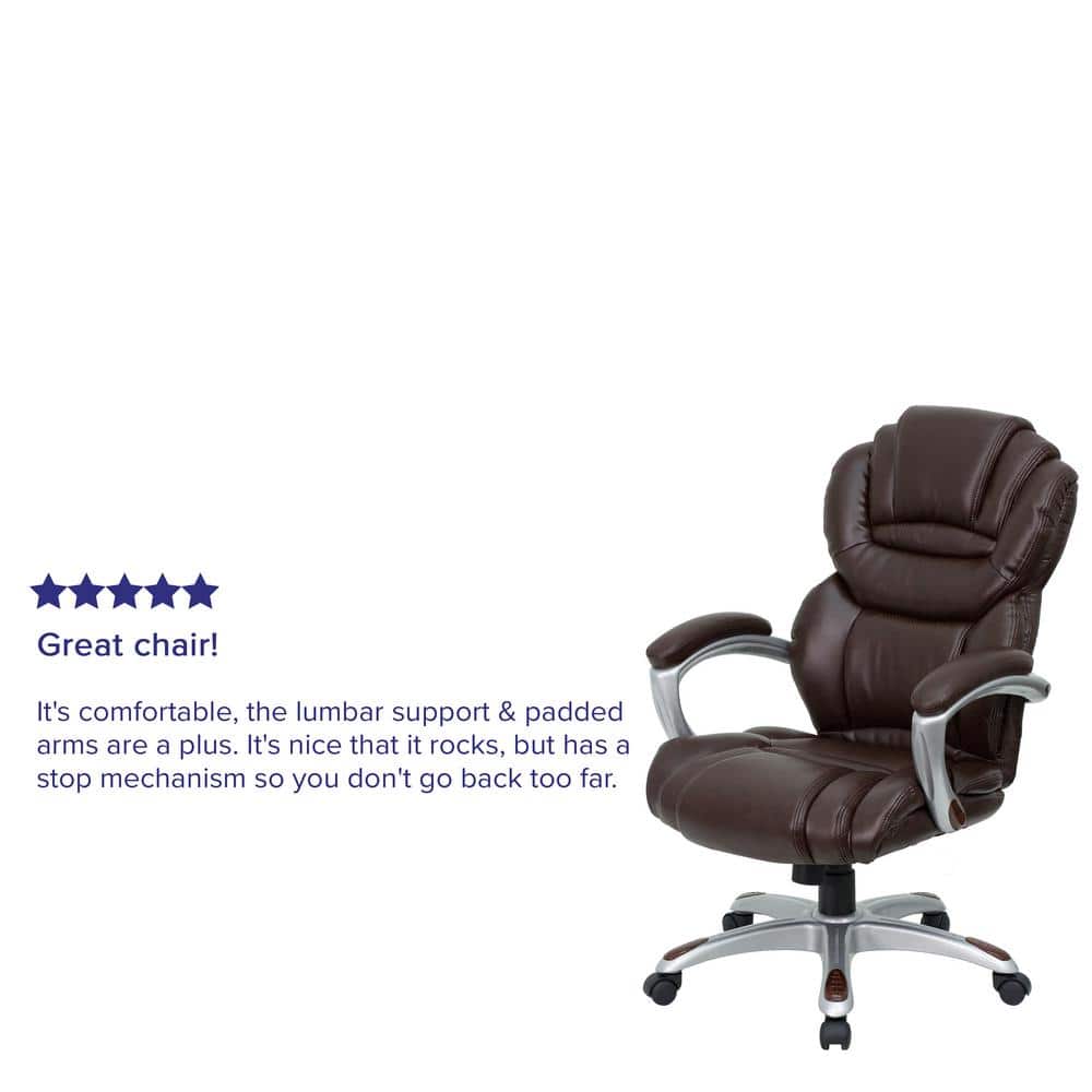 High Back Brown LeatherSoft Executive Swivel Office Chair