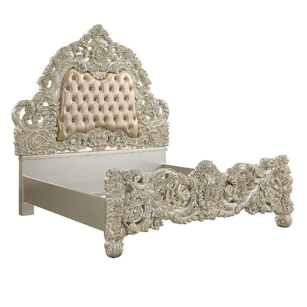 Acme Furniture Sorina Gold Wood Frame King Panel Bed