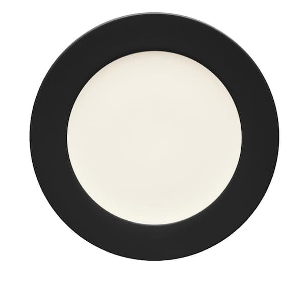Noritake Colorwave Graphite Black Stoneware Rim Dinner Plate 11 in.