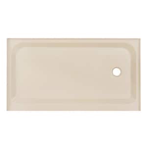 Voltaire 60 in. L x 36 in. W Alcove Shower Pan Base with Right-Hand Drain in Biscuit
