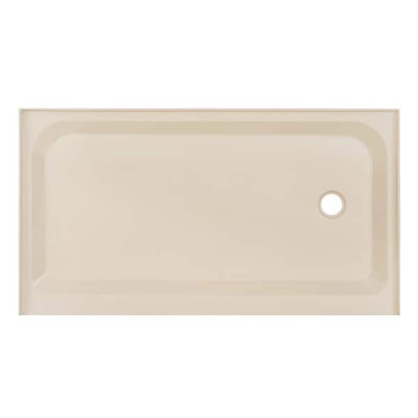 Swiss Madison Voltaire 60 in. L x 36 in. W Alcove Shower Pan Base with Right-Hand Drain in Biscuit