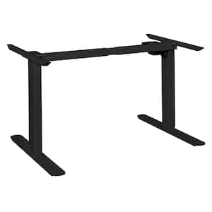 Natalie Black Height Adjustable Mobile Power Base for 48-72 in. Table Tops