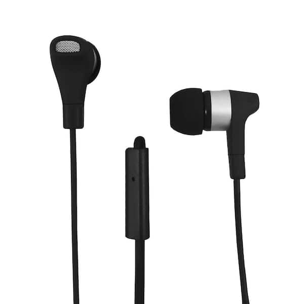 Zenith Stereo Earbuds with Microphone in Black PM1001SEB - The Home Depot