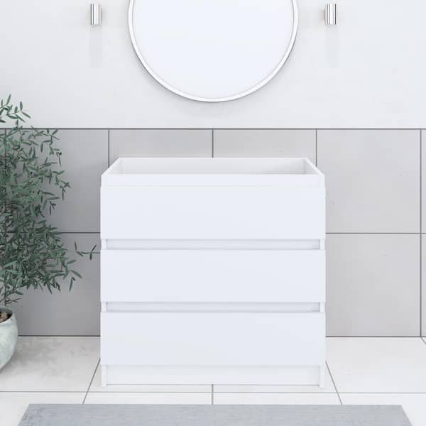 VOLPA USA AMERICAN CRAFTED VANITIES Pepper 36 in. W x 20 in. D Bath Vanity Cabinet Only in White