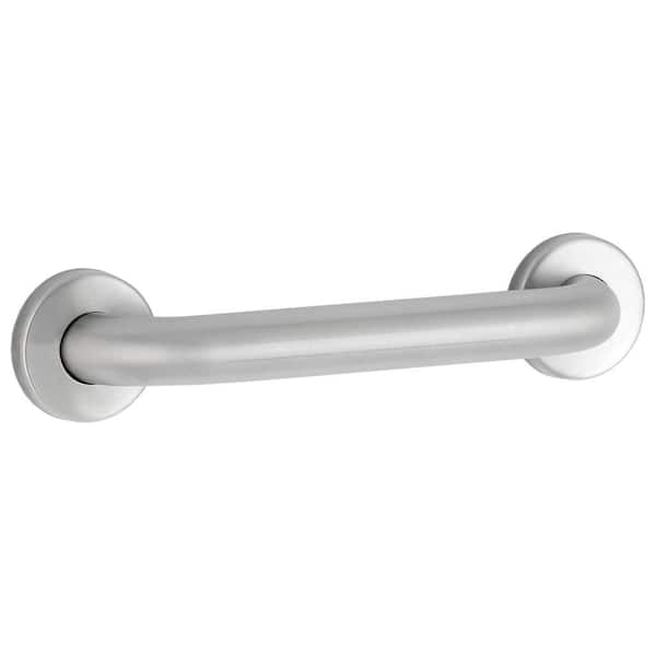 Bobrick 1-1/2 in. Dia 2-Wall Shower/Tub Compartment Grab Bar, Peened B ...