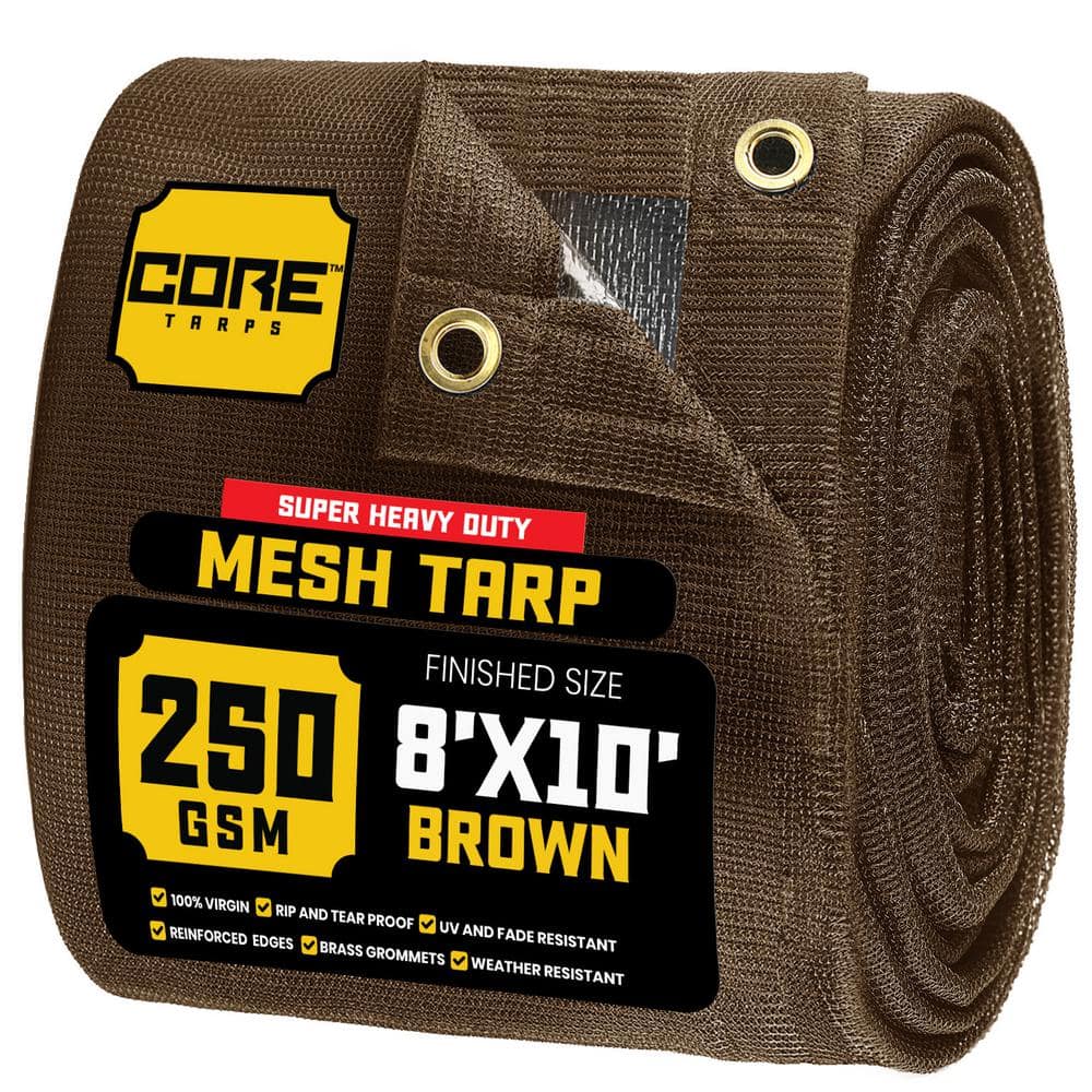 8 ft. X 10 ft. Brown 250 GSM 7.5 OZ Heavy Duty Mesh Tarp, UV Resistant price history on PriceWatchPro