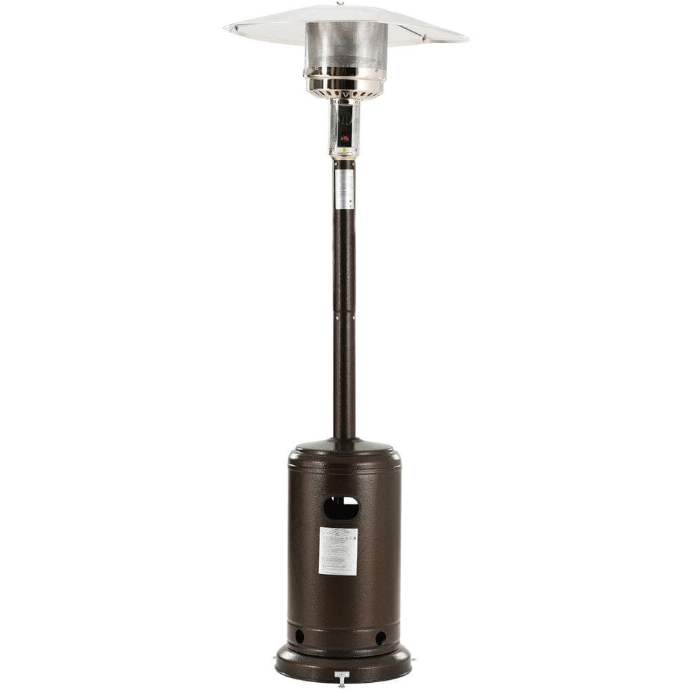 87 in. 48000 BTU Bronze Outdoor Patio Heater Standing Propane Gas Garden He