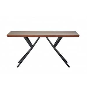 Shelly 18 in. Brown/Black Standard Rectangle Console Table