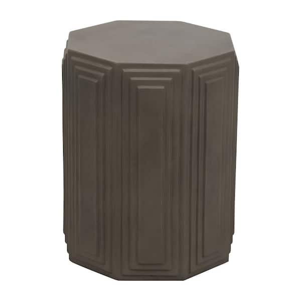 Liv & Skye 14 in. Gray Hexagon Concrete Accent Table