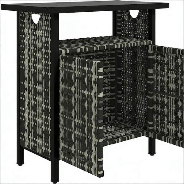 Metal Outdoor Coffee Table Towel Storage Cabinet Organizer Bar Table in Mixed Color