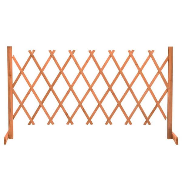 Afoxsos 59.1 in. L x 31.5 in. H Orange Firwood Garden Trellis Fence Decorative Fence