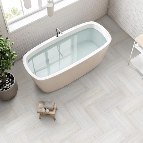 Ivory Sand 12 in. x 24 in. Porcelain Floor and Wall Tile Sample (1.9 sq. ft. /Piece)