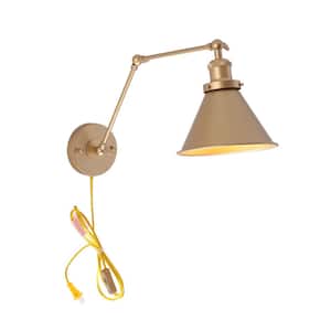 Brooklyn 1-Light Gold Industrial Style Cone Swing Arm Wall Sconce