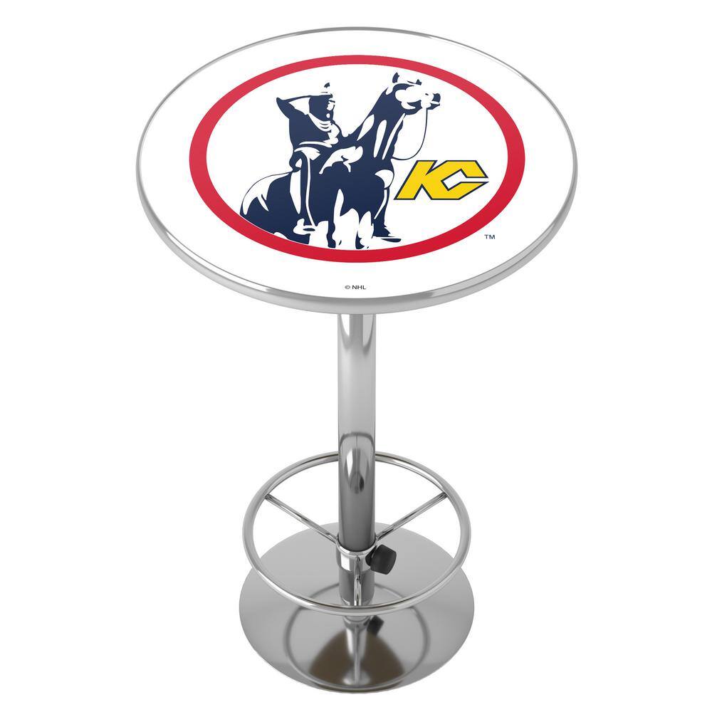 Kansas City Scouts Vintage 27 in. Chrome Round Table Top with Adjustable Fo