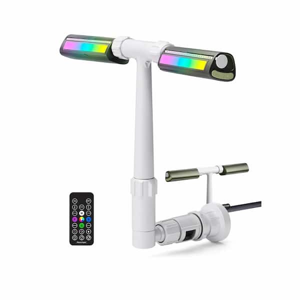 Pool Fountain with 8-Color 4-Mode LED Lights, 360° Adjustable Sprinkler with 98 ft Wireless Remote