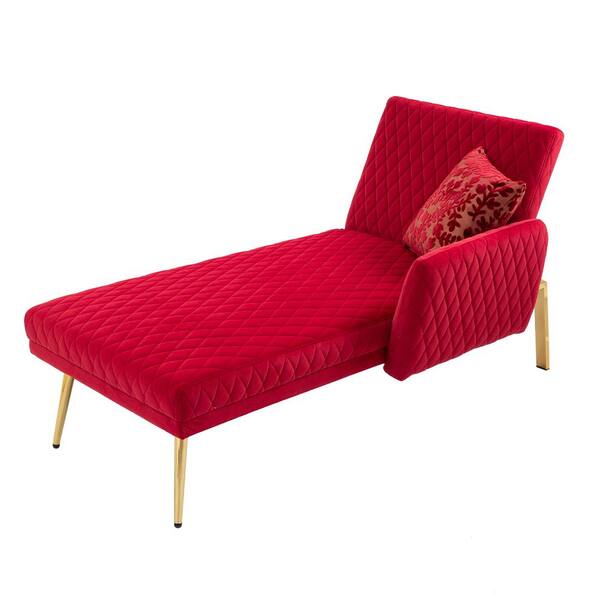 red chaise lounger