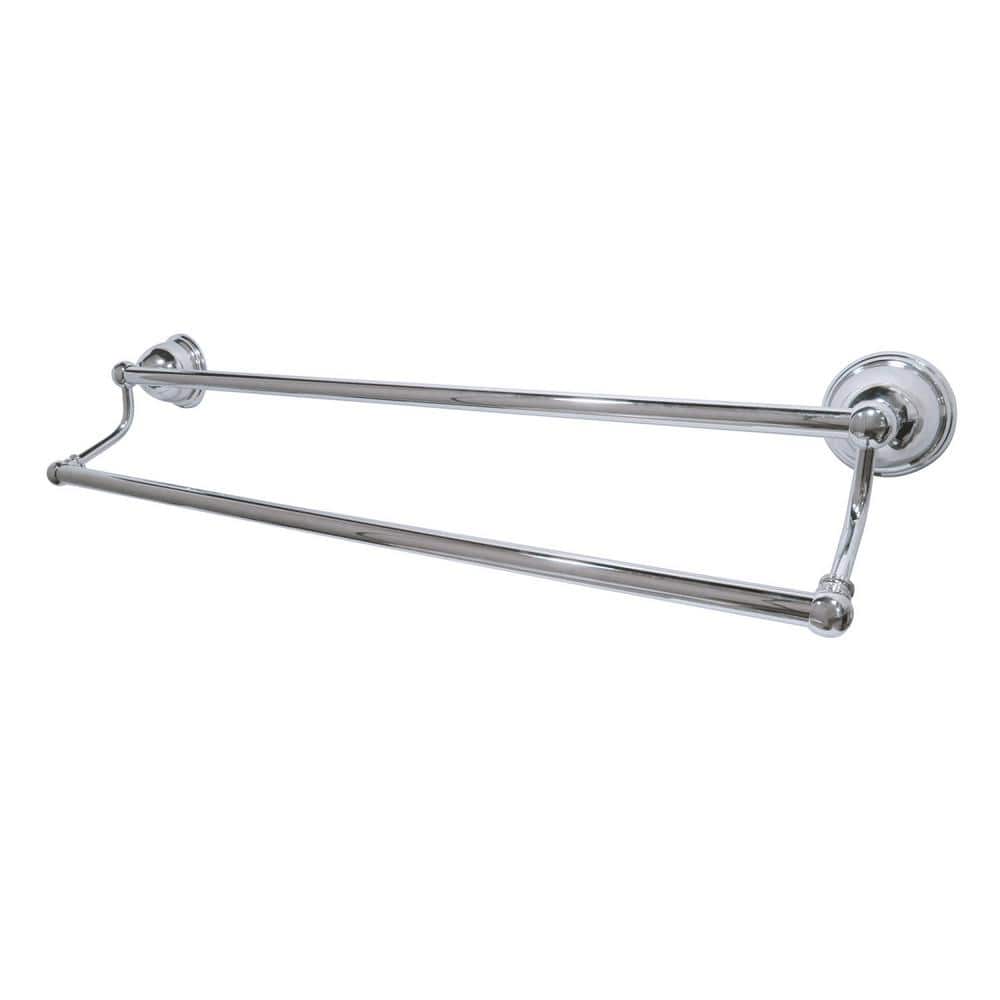 Polished Chrome 24-Inch Dual Wall Mounted Towel Bar