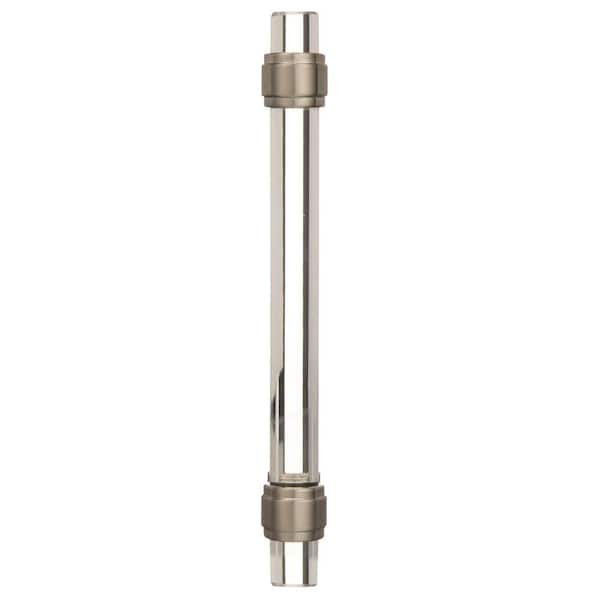 Glacio 5-1/16 in. (128mm) Modern Clear/Satin Nickel Bar Cabinet Pull